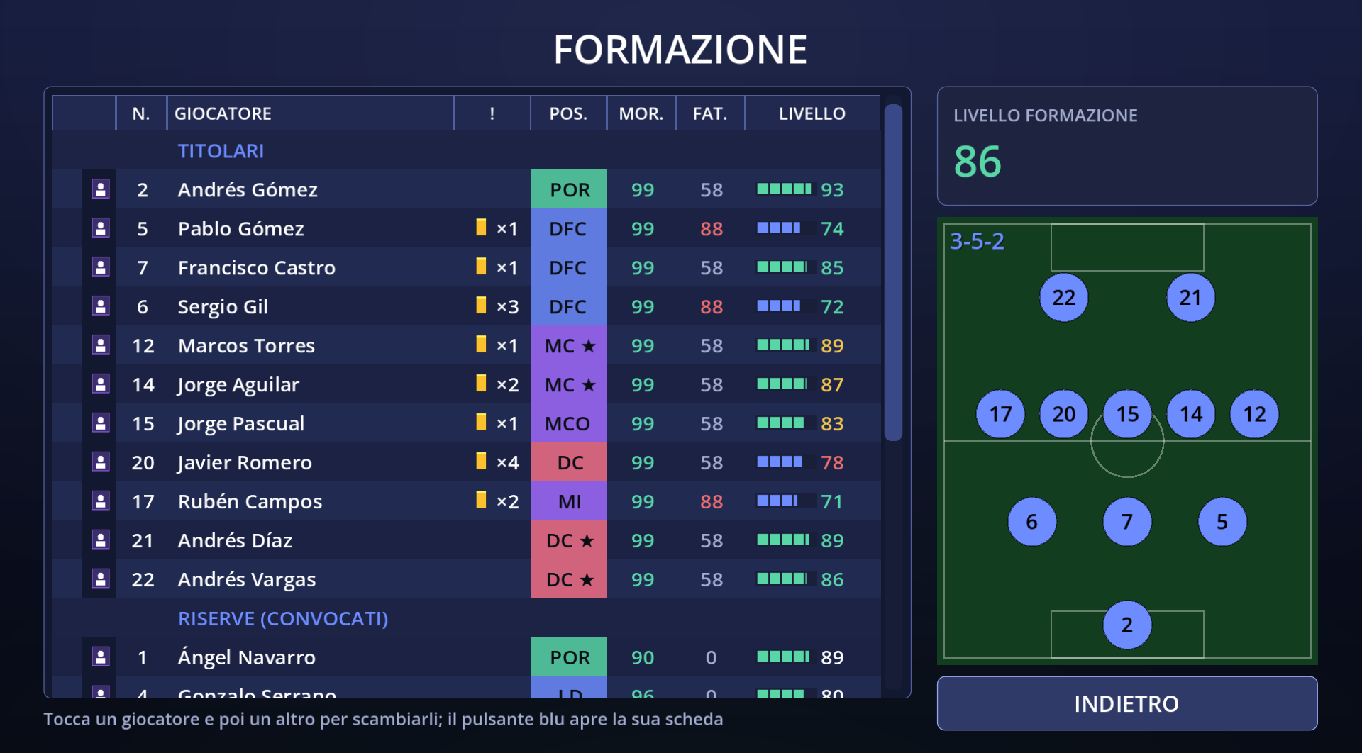 Formazione e tattica