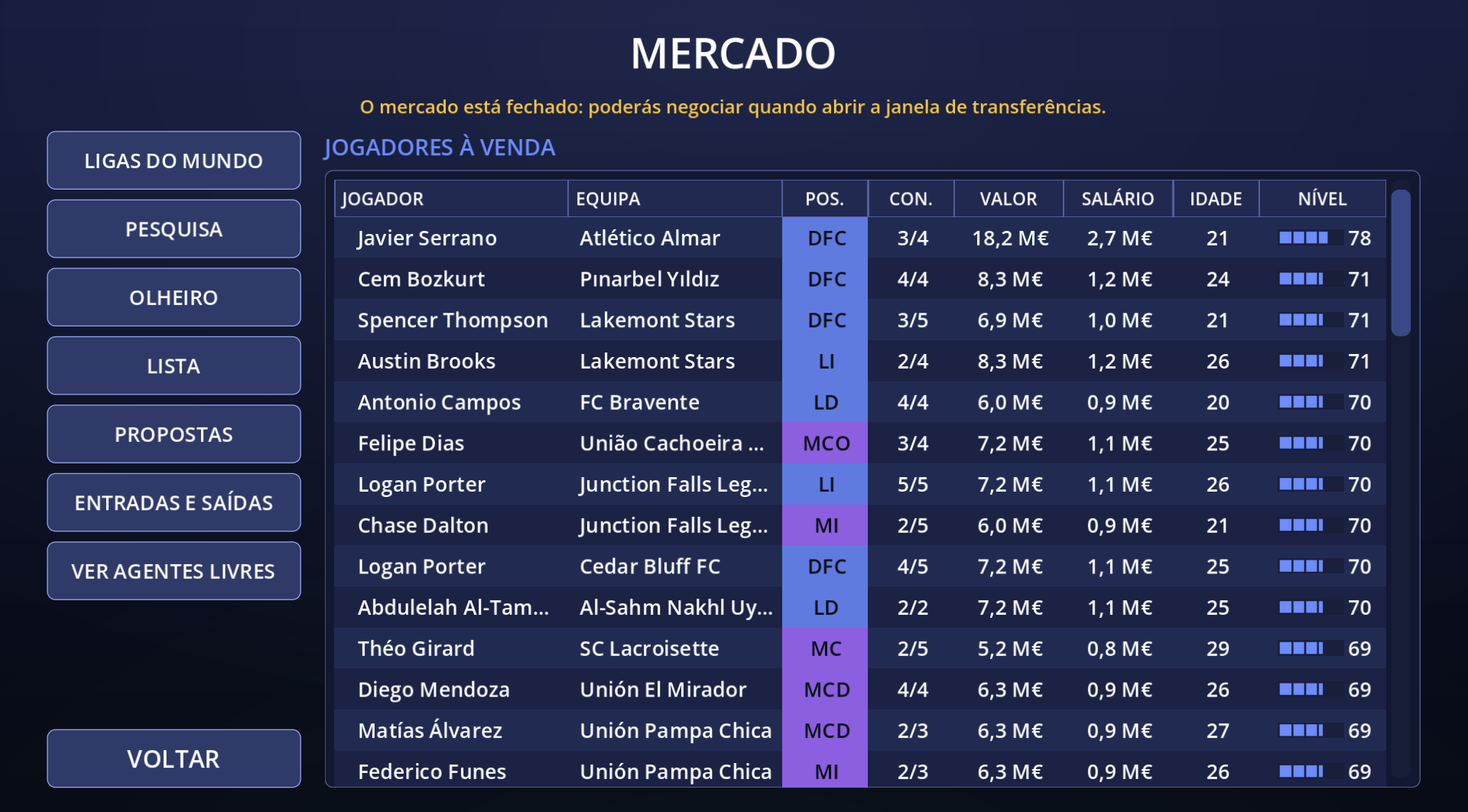 Mercado de transferências